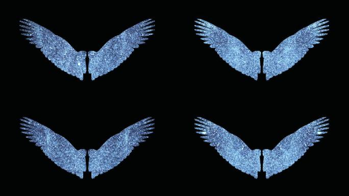 蓝色亮片粒子翅膀7