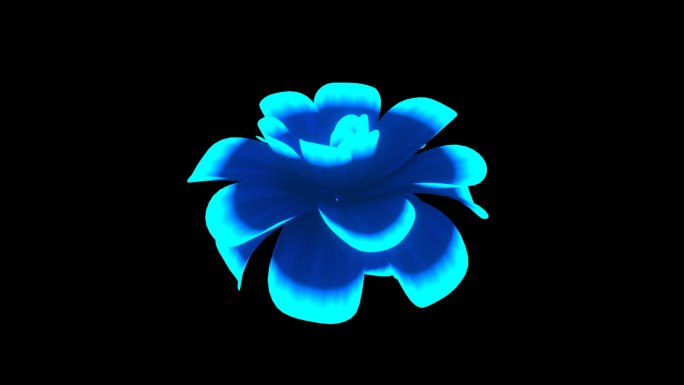 透明通道蓝色花朵盛开