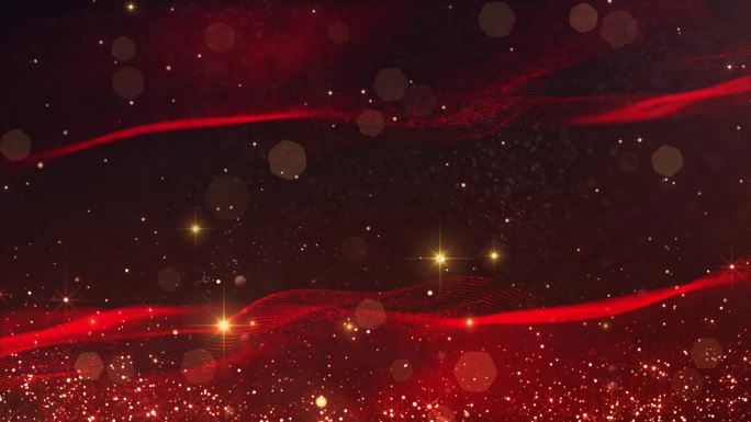 红绸红色绸带颁奖国庆庆典年会粒子背景