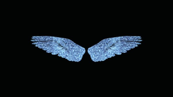 蓝色亮片粒子翅膀3