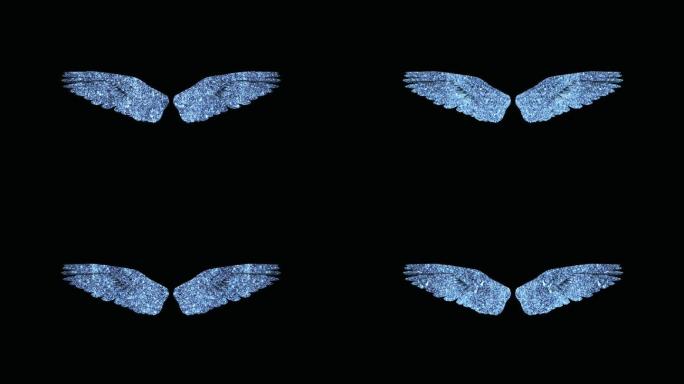 蓝色亮片粒子翅膀3