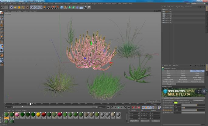 *特别推荐*c4d花草生长*店内有渲染的