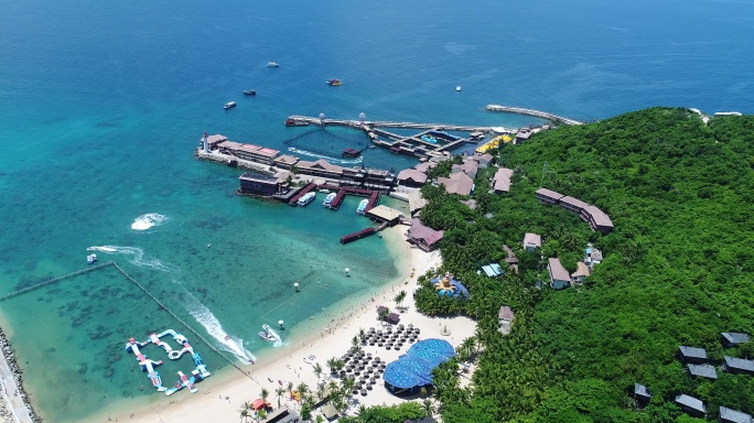 航拍海南海滩三亚分界洲岛大海