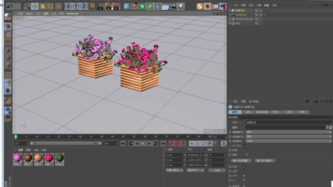 c4d街景花坛模型