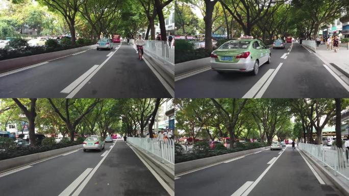 广州夏天环市路畅通的交通与舒适的绿化环境
