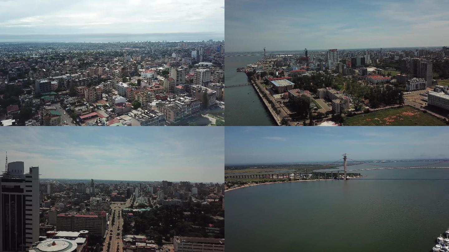 非洲莫桑比克马普托城市航拍1
