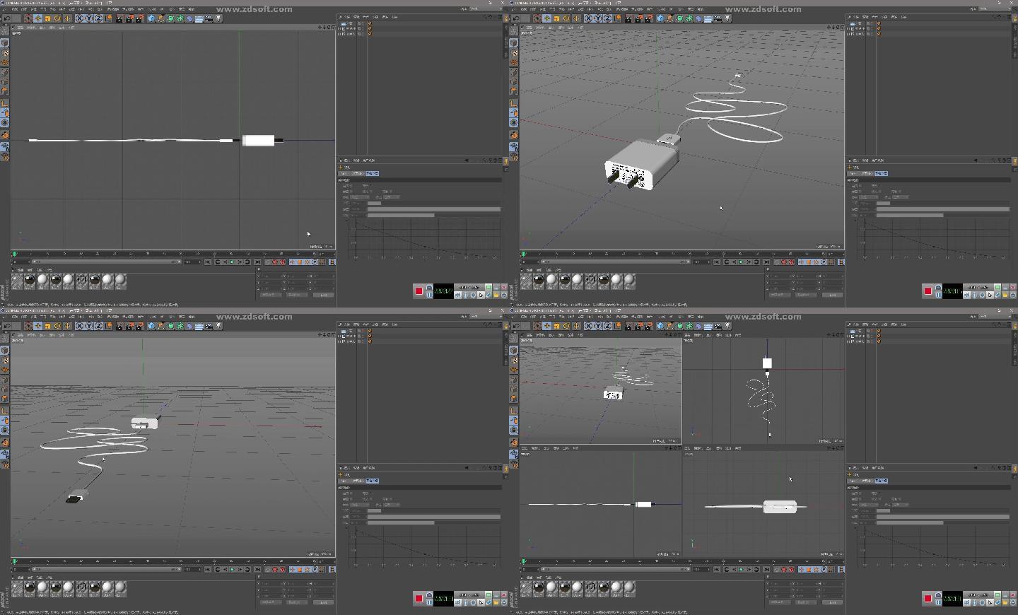 充电器C4D工程（有材质贴图）