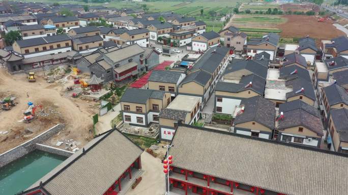 航拍徐州铜山汉王镇紫山村山村