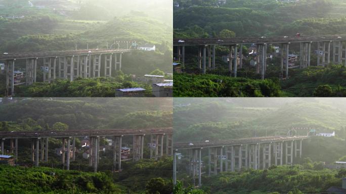 桥梁大桥隧道公路车流