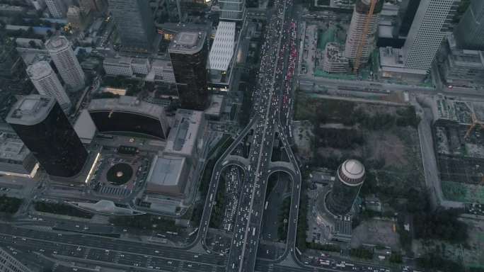 航拍北京地标国贸商城CBD俯拍