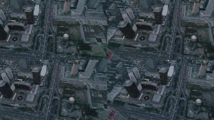 航拍北京地标国贸商城CBD俯拍
