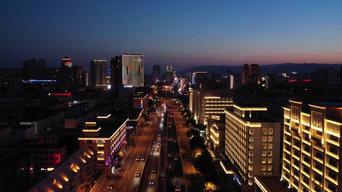 4K-log原素材-呼和浩特城市夜景航拍