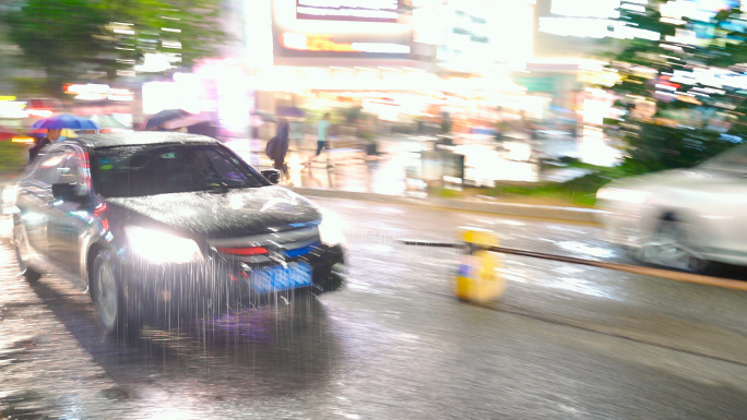 50帧高清深圳雨天夜景情绪车流