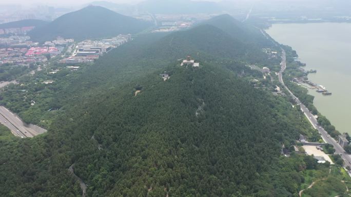 航拍徐州云龙山观景台云龙湖素材