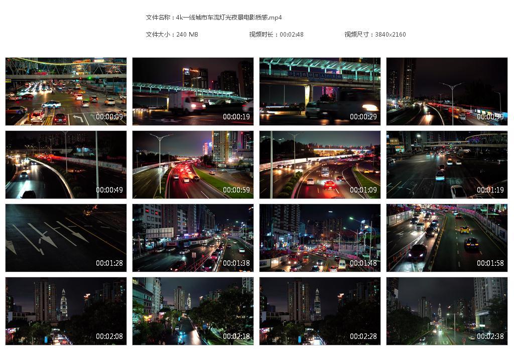 4k深圳城市车流灯光夜景电影质感