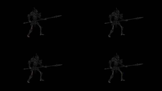 带盔甲的骷髅动画(3)