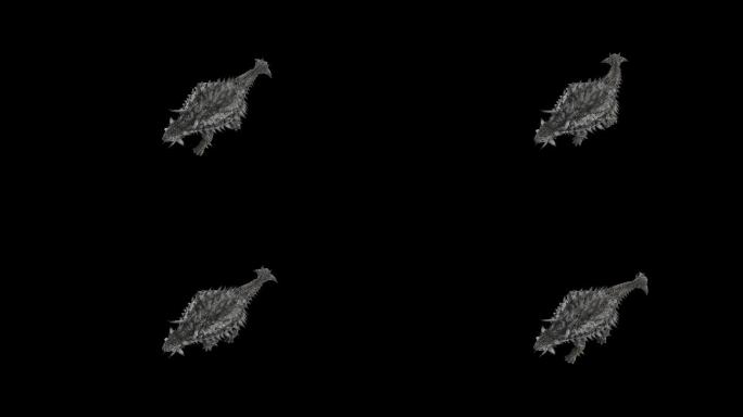 甲骨恐龙浮水游泳动画(1)