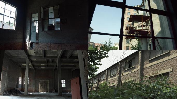废弃水泥厂工厂废墟荒凉老旧厂房