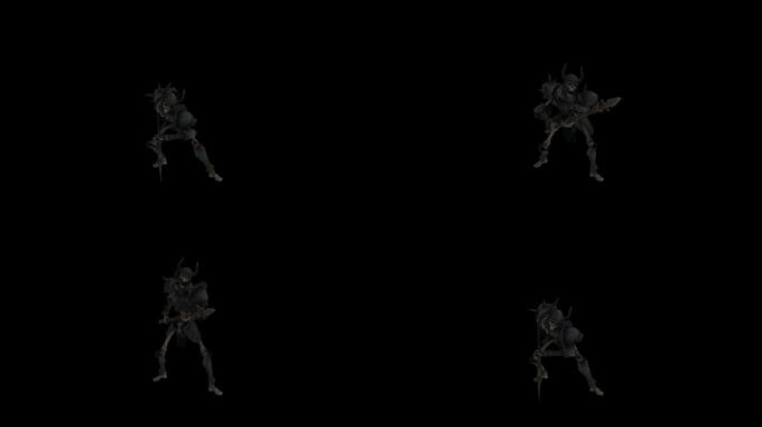 带盔甲的骷髅攻击动画(8)