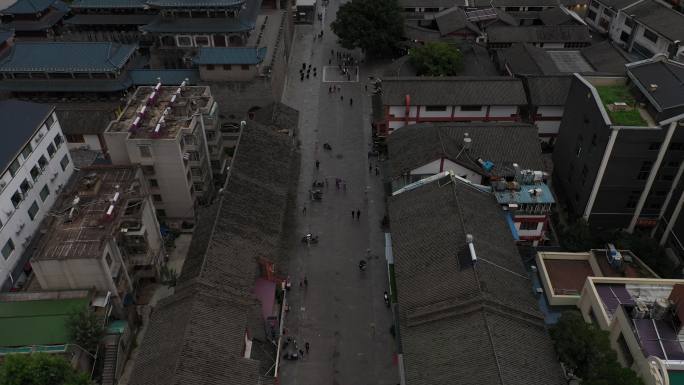 4K-原素材-昆明东西寺塔步行街航拍