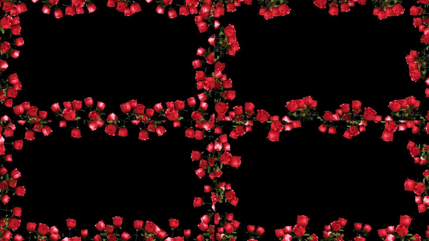 玫瑰花框旋转花束画框通道视频素材
