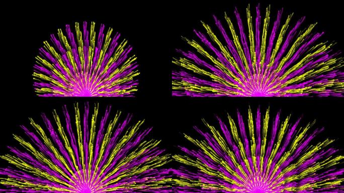 红黄放射流光孔雀屏视频背景素材