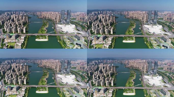 航拍长沙梅溪湖大全景04
