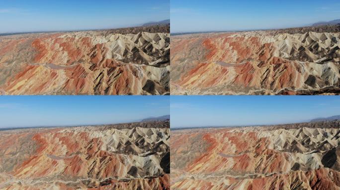 张掖市七彩丹霞景区航拍视频高清素材2