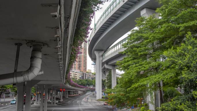 广州夏天小北路内环路现代化高架桥立体交通