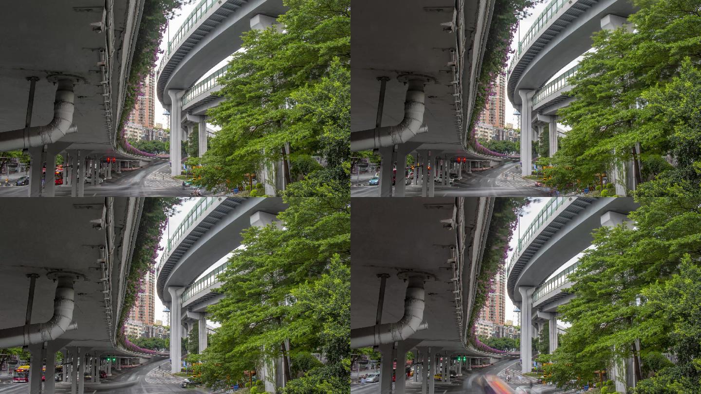 广州夏天小北路内环路现代化高架桥立体交通