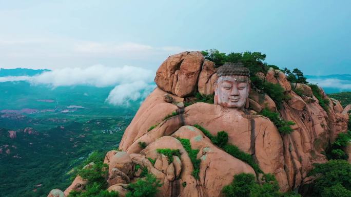 航拍山东日照五莲山