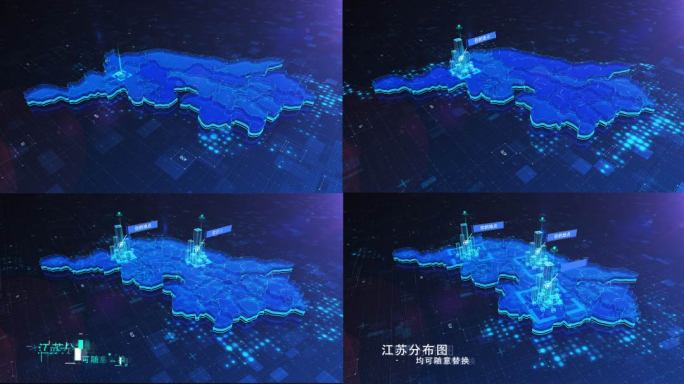 （原创）高科技商务江苏省地图区位展示