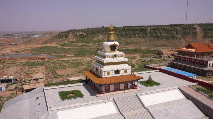 4K-原素材-阿拉善延福寺航拍