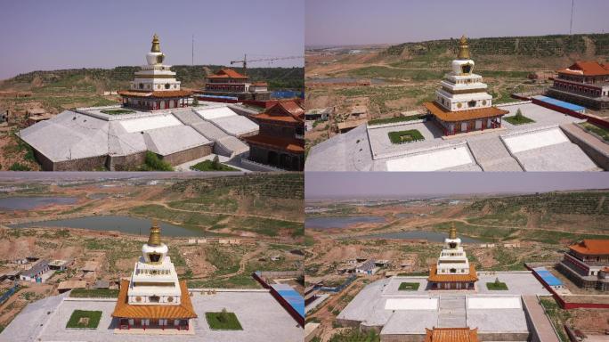 4K-原素材-阿拉善延福寺航拍