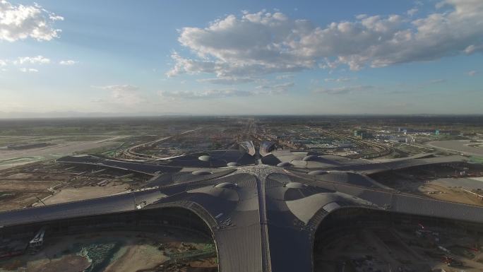 航拍北京大兴建设中新机场