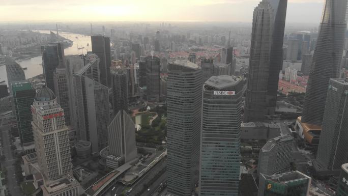4K-log上海陆家嘴城市旅游地标建筑