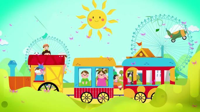 儿童歌曲-梦想的列车成品配乐视频素材
