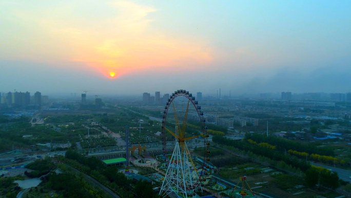 航拍水库风景区