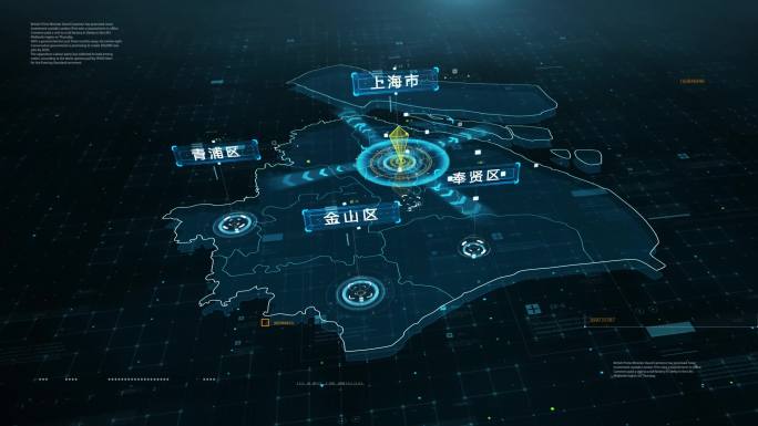 4K上海地图区位(视频素材)