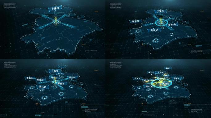 4K上海地图区位(视频素材)