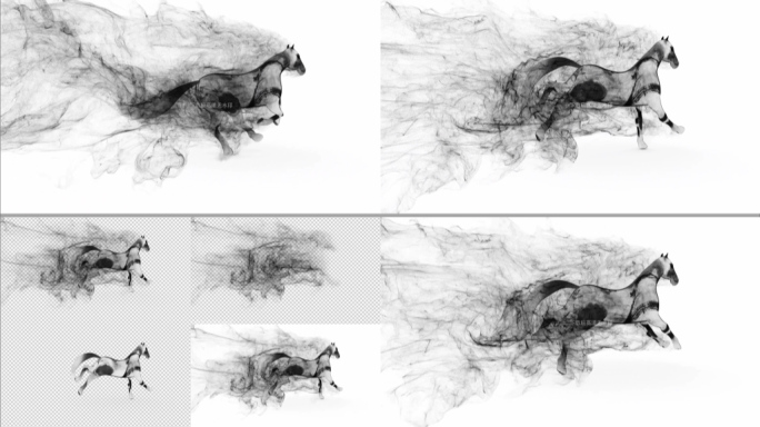 中国风水墨风格马奔跑3