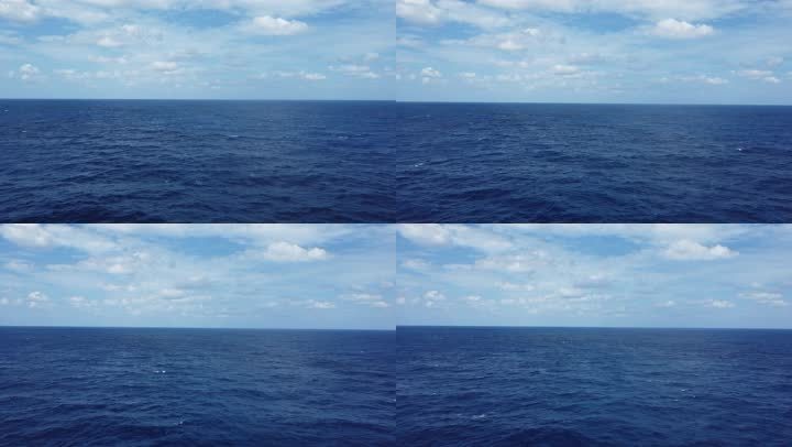 大海海面海浪海蓝天白云海平面