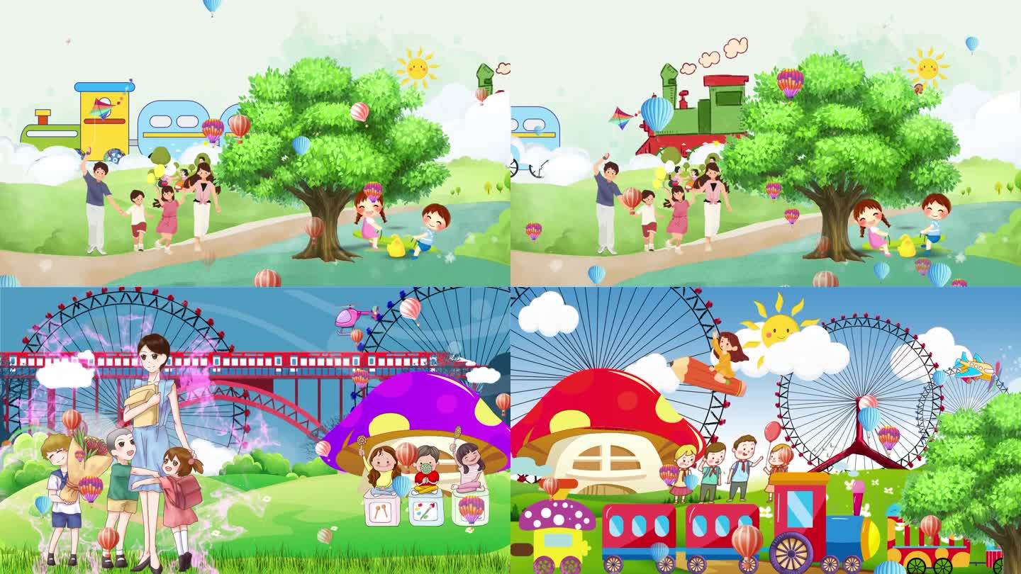 儿童歌曲-梦想的列车成品配乐视频素材