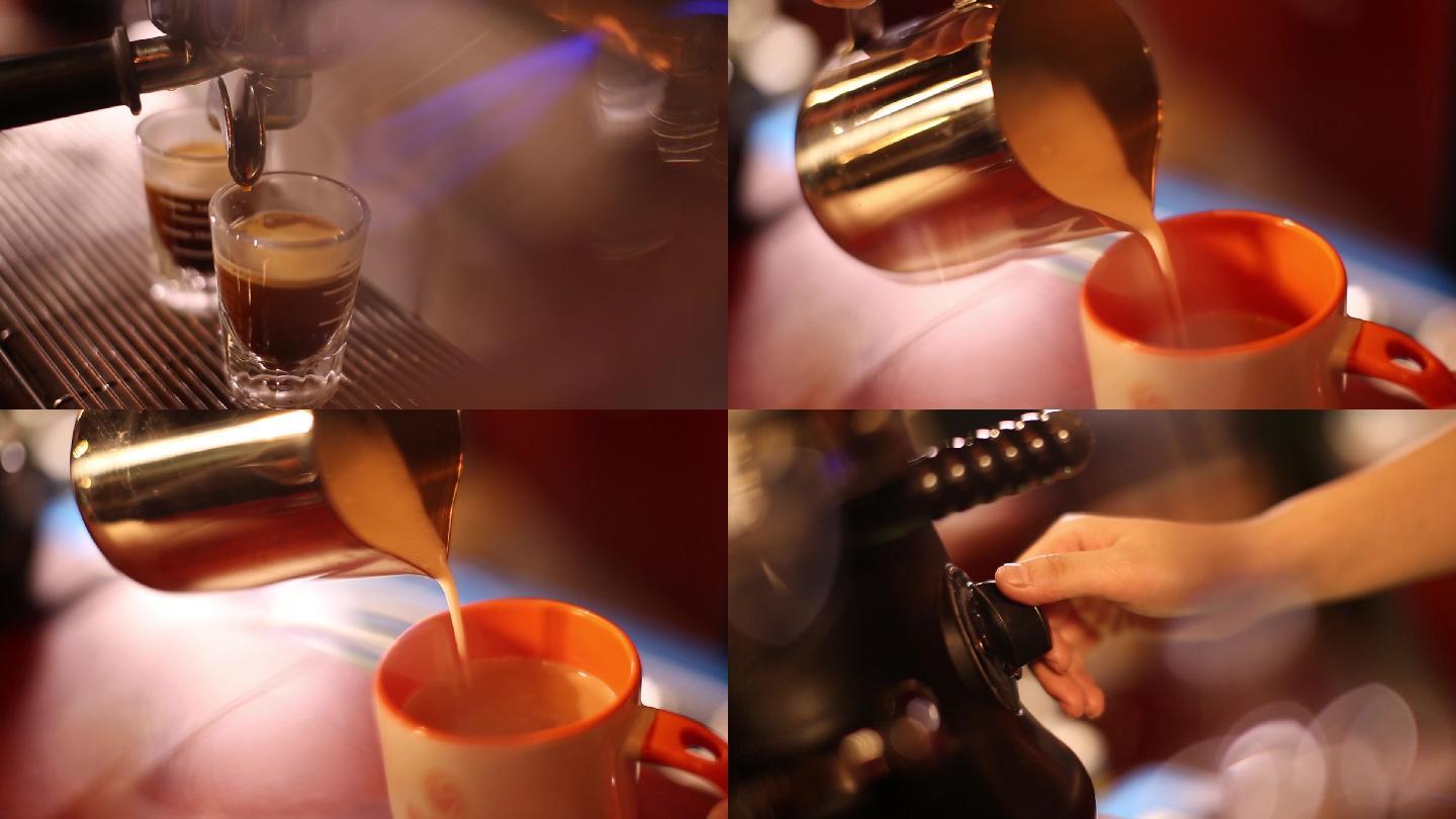 咖啡店咖啡豆磨制咖啡制作操作过程3