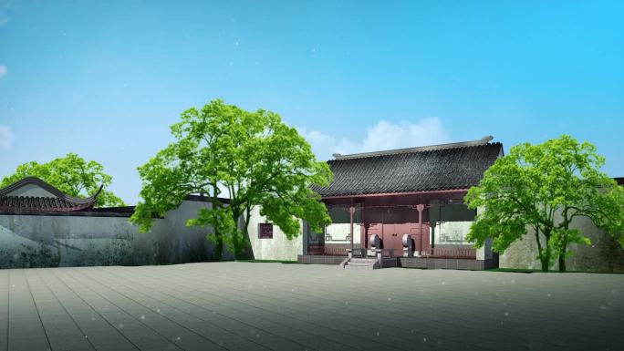 中式庭院小品舞台背景