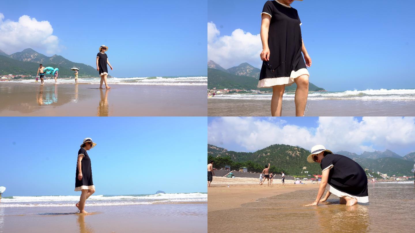 4k美女海边散步vlog海边旅行mv 视频素材包下载 编号 实拍视频 Vj师网www Vjshi Com