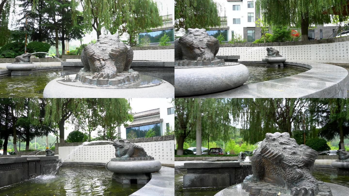4K蟾蜍石雕景观喷泉蟾蜍雕像