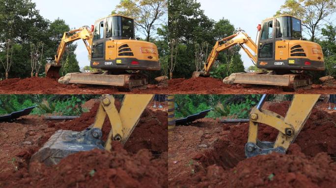 挖掘机施工、挖土