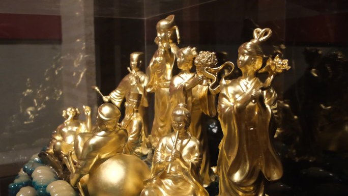 黄金雕塑镀金八仙过海自然金狗头金