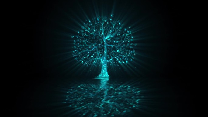 科技科幻唯美大气抽象粒子树